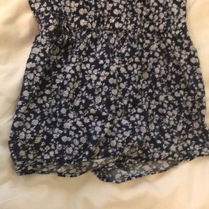 Mia Chica girls romper. Navy with white flowers.